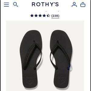 NIB Rothy’s black flip flops